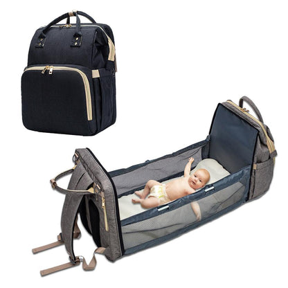 Baby Diaper Bag with USB & Sleeping Crib